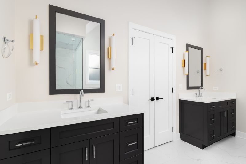 Contemporary Bathroom with Dark Accents